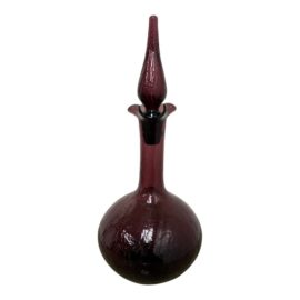 Italian Hand Blown Plum Vessel With Stopper. Original Price: $300