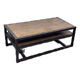 Bassett Furniture Wood + Metal Tiered Coffee Table