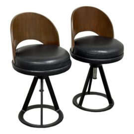 Circa 2013 Edward Barber + Jay Osgerby for Knoll Studio Piton With Back Adjustable Stools, Pair