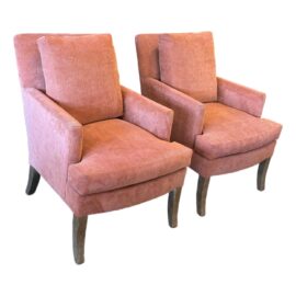 Patricia Edwards Nob Hill Rose Pink Lounge Chairs, Pair. Original Price: $4,000