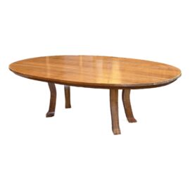 Custom Design Solid Walnut Oval Extension Dining Table. Original Price: $8,400