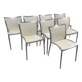 Roberto Barbieri for Zanotta Zilli Stacking Chairs, Set of Eight. Original Price: $4,800