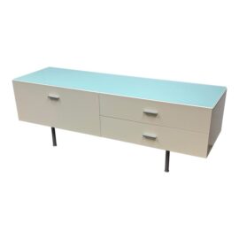 Alivar Italian White + Glass Sideboard. Original Price: $4,000