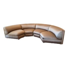 Richard Andronaco Golden Bronze Silk Serpentine Sectional