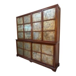 Oversized Teak Wood Wall Cabinet, Two Piece. Original Price: $6,000
