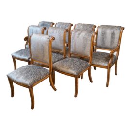Kreiss Fleur Di Lis Dininig Room Chairs, Set of Eight. Original Price: $7,000