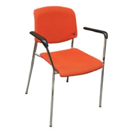 Hightower Modernist Stackable Arm Chair, Orange