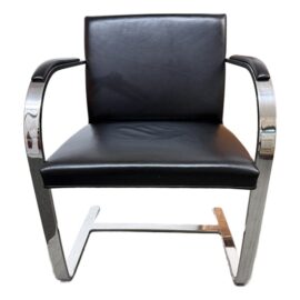 Brueton Cantilever Leather + Chrome Chair