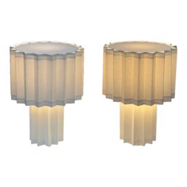 Folkform for Örsjö Plissé Table Lamps, a Pair. Original Price: $3,300