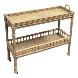 Serena & Lily South Seas Rattan Bar Cart, Natural. Original Price: $750