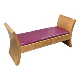 Custom Design Birdseye Maple + Leather Bench