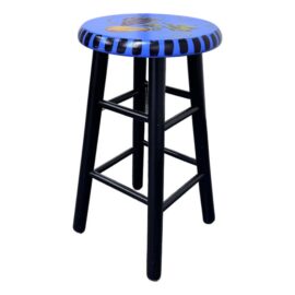 Hand Painted Grape + Pear Top Wood Counter Stool