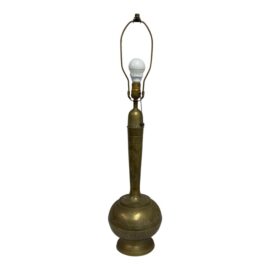 Vintage Etched Brass Table Lamp