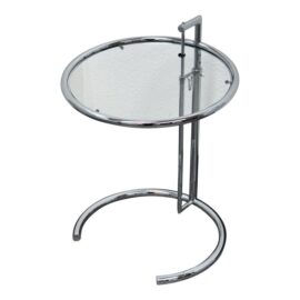 Alivar Eileen Grey Style Chrome + Glass Side Table