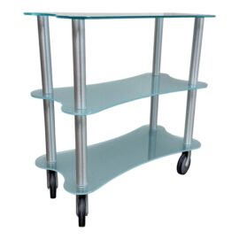 Gallotti & Radice Late 20th Century Glass Shelving Cart. Original Price: $2,000