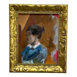 Impressionist Reproduction Artwork of Portrait of Young Girl, Framed