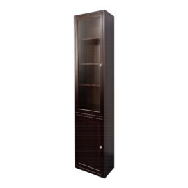 Tall Wood Display Cabinet With Glass Door and Lower Storage
