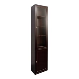 Tall Wood Display Cabinet With Glass Door and Lower Storage