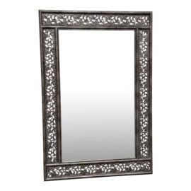 Metal Botanical Rectangular Wall Mirror