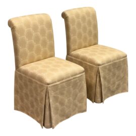 Custom Design Side Dining Chairs, Pair. Original Price: $2,500