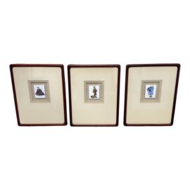 Vintage Japanese Enamels Custom Framed, Set of 3