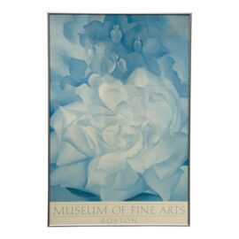 Georgia O'Keeffe "White Rose With Larkspur No. 2" Poster, Framed