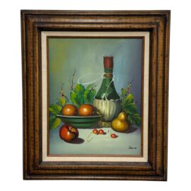 Late 20th Century Sebastian Still Life Oil Painting, Framed