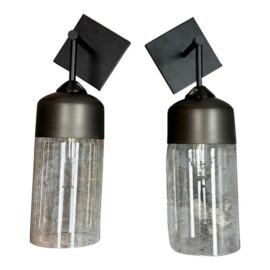Hennepin Made Parallel Collection Wall Sconces, Pair. Original Price: $1,100