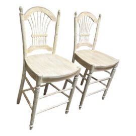 Sunrise Home French Provincial Counter Stools, Pair. Original Price: $1,500
