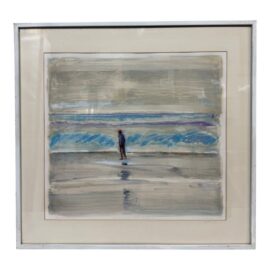Circa 1985 Larry Welden BeachWalk Watercolor, Framed
