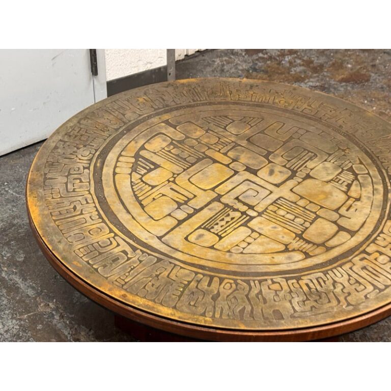 Circa 1970's G. Urso Brutalist Etched Metal Coffee Table, Signed ...