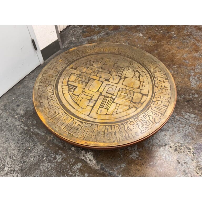 Circa 1970's G. Urso Brutalist Etched Metal Coffee Table, Signed ...