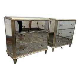 Ethan Allen Vivica Mirrored Chest of Drawers, Pair. Original Price: $5,700