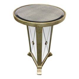 Jay Imports Antiqued Mirrored Pedestal Table