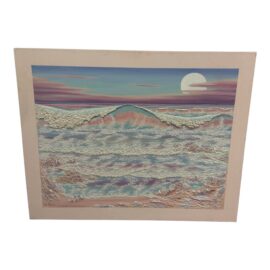 De Heanez Original Mixed Media Ocean Wave Artwork, Framed