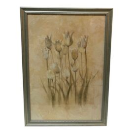 Cheri Blum "White Triumphator Tulips" Art Work, Framed