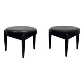Room & Board Murphy Leather Ottomans, Pair. Original Price: $3,000