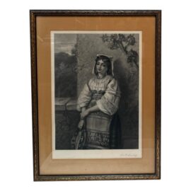 Bromley Signed Portrait of a Girl, Framed