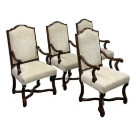 Vintage Louis XV Style Dining Armchairs, Set of Four