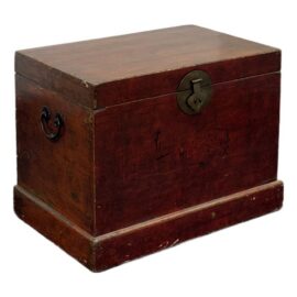 Antique Chinese Red Lacquered Trunk