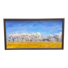 Don Miller Winter Sky Scape Painting, Unsigned