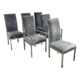 Circa 1970's Milo Baughman for D. I. A. Dining Chairs, Set of Six. Original Price: $4,800