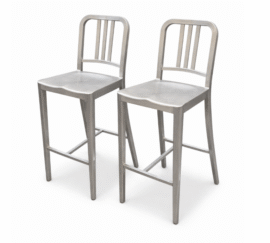 Emeco Navy Bar Stools, Pair. Original Price: $1,800