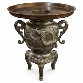 Fumiki Japanese Usubata Bronze Temple Vase, c.1850