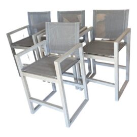 Restoration Hardware Aegean Teak Wood Counter Stools, Set of 4. Original Price: $4,600