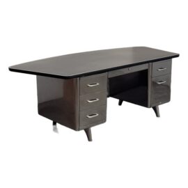 Mid 20th Century All Steel Equipment Tanker Desk. Original Price: $3,500