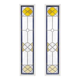 Victorian Style Stained Glass Panels, Pair