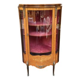 French Style Bow Front Corner Cabinet