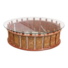 Antique Burmese Drum Circle Coffee Table