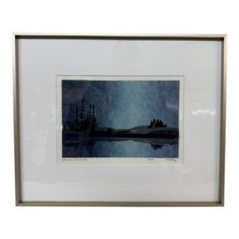 Circa 1990 George Weber Auroras Borealis Watercolor, Signed